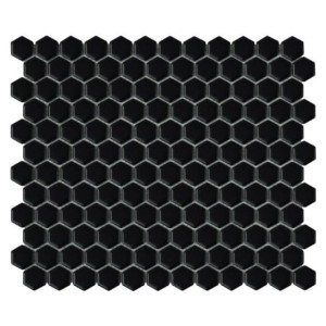 Dunin House Loves Mini Hexagon Black Matt 26x30 mozaika gresowa heksagonalna