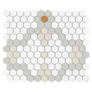 Dunin House Loves Mini Hexagon Compass Matt 26x30 mozaika gresowa heksagonalna dekoracyjna