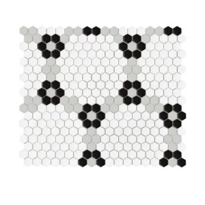 Dunin House Loves Mini Hexagon Garland Black Matt 39,1x45,1 mozaika gresowa heksagonalna dekoracyjna