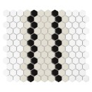 Gresowa, heksagonalna, podłogowa, dekoracyjna mozaika Dunin House Loves Mini Hexagon Stripe 5.1.C Matt 26x30