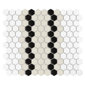 Dunin House Loves Mini Hexagon Stripe 5.1.C Matt 26x30 mozaika gresowa heksagonalna dekoracyjna