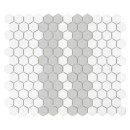 Gresowa, dekoracyjna, podłogowa, heksagonalna mozaikaDunin House Loves Mini Hexagon Stripe 2.1.A Matt 26x30 w odcieniach bieli i szarości