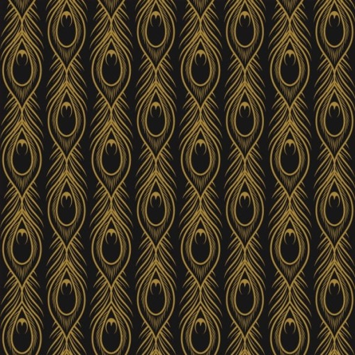 Płytka dekoracyjna ze wzorem z pawim piórem Aparici Art-Deco Black Daiquiri Natural 29,75x29,75