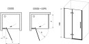 Rysunek techniczny drzwi prysznicowych 110x195 cm Ravak Cool! COSD2-110 X0VVDC300Z1
