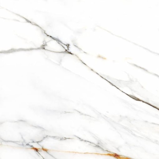 Płytka gresowa biała ze złotą żyłą, imitująca marmur Colorker Calacatta Gold White 223527 120x120