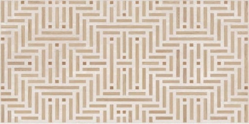 Dekoracyjna płytka ścienna Colorker Ragnar Tapies White imitująca betonową powierzchnię, matowa, kremowa z motywem beżowych i brązowych drewnianych wstawek 227799 59,5x119,2