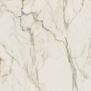 Płytka gresowa, imitująca marmur, w kolorze kremowo-białym, z żyłami, w matowym wykończeniu Paradyż Ceramika Passion White Mat 119,8x119,8