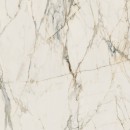 Płytka gresowa, imitująca marmur, w kolorze kremowo-białym, z żyłami, w matowym wykończeniu Paradyż Ceramika Passion White Mat 119,8x119,8