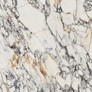 Płytka gresowa imitująca marmur, w kolorze kremowym z charakterystycznymi żyłami, powierzchnia naturalna matowa Flaviker Supreme Treasure Corchia Gold Naturale 0009060 120x120