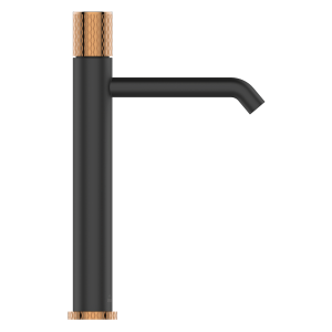 Invena Bateria umywalkowa stojąca wysoka Moonlight Trend Czarna/Rose Gold BU-77-W14-V