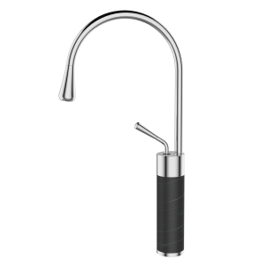 Invena wysoka bateria umywalkowa stojąca Gabro Trend czarna/chrom BU-33-W08-V