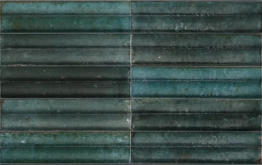 Gresowa, strukturalna płytka cegiełka w stylu rustykalnym Marazzi Lume Blue Lux Struttura 3D Swing MP96 Lux
