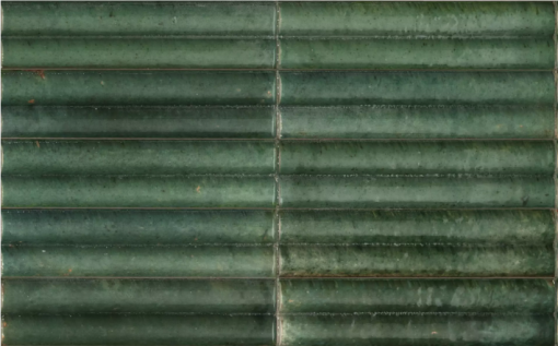 Gresowa, strukturalna płytka cegiełka w stylu rustykalnym Marazzi Lume Green Lux Struttura 3D Swing MP92 Lux