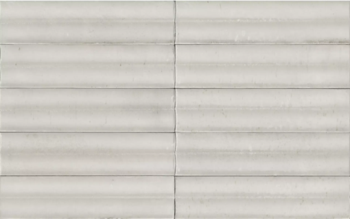 Gresowa, strukturalna płytka cegiełka w stylu rustykalnym Marazzi Lume Off White Lux Struttura 3D Swing MP99 Lux