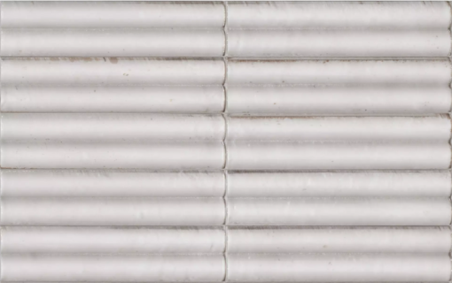 Gresowa, strukturalna płytka cegiełka w stylu rustykalnym Marazzi Lume White Lux Struttura 3D Swing MP97 Lux