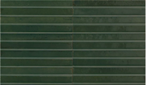 Gresowa, strukturalna płytka cegiełka w stylu rustykalnym Marazzi Lume Green Lux Struttura 3D Rake MP9L Lux