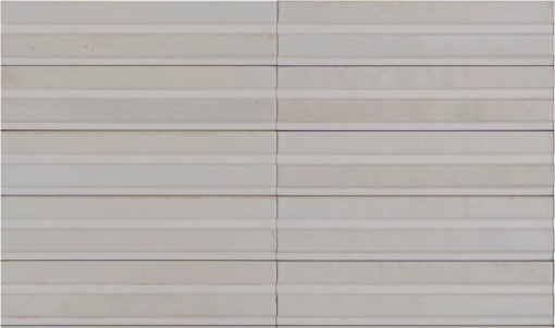 Gresowa, strukturalna płytka cegiełka w stylu rustykalnym Marazzi Lume Off White Lux Struttura 3D Rake MP9D Lux