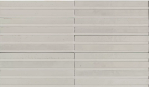 Gresowa, strukturalna płytka cegiełka w stylu rustykalnym Marazzi Lume White Lux Struttura 3D Rake MP9E Lux