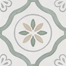 Podłogowa, patchworkowa płytka Sirocco Green Petals 22,3x22,3 hiszpańskiego producetna Peronda/Harmony