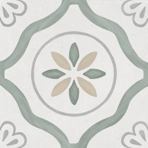 Peronda/Harmony Sirocco Green Petals 22,3x22,3 patchworkowa płytka z motywem roślinnym