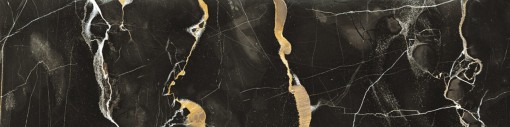 Płytka gresowa, w kolorze czarnym ze złotymi żyłami, imitująca marmur Mirage Jewels Black Gold Lucido JW11 15x60 TX65