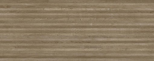 Płytka ścienna drewnopodobna w kolorze brązowym Porcelanosa Gent Line 3D Roble Matt 59,6x150 100337297