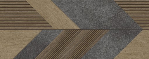 Płytka ścienna drewnopodobna z efektem kamienia w kolorze brązowo-szarym Porcelanosa Gent Stone 3D Roble Matt 59,6x150 100337327