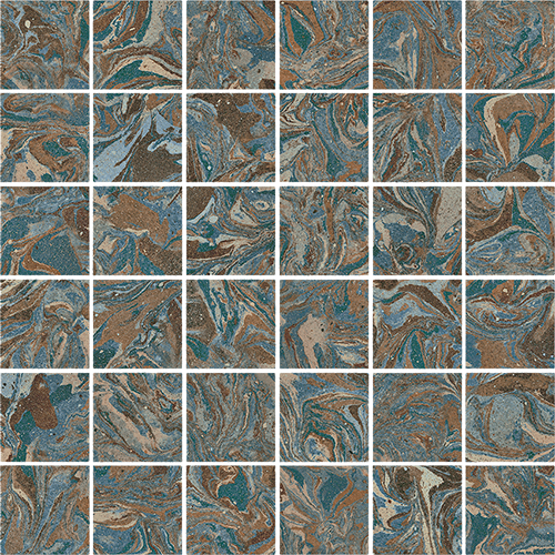 Mozaika imitująca beton z efektem mieszania farby w matowym wykończeniu Arcana Spuma Mosaic Tutti Frutti 30x30