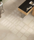 Płytka gresowa ze wzorem w kolorze beżowym imitująca kamień, matowa powierzchnia Imola Crew Umami Beige CR UMAMI 90B 90x90