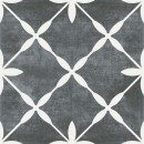 Płytka gresowa pachworkowa w kolorze antracytowym w orientalnym wzorem, matowe wykończenie Marmara Almeria Carbon 33x33