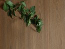 Podłoga wyłożona płytkami drewnopodobnymi Marazzi Alma Rovere Strutturato 20x120 MFDN, na której leży leży gałązka z liśćmi