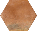 Płytka gresowa w kształcie heksagonu, imitująca beton w kolorze pomarańczowym, naturalna, matowa powierzchnia Fioranese Petite Esagona Cotto Naturale 25x22 CF205EX. Płytki inspirowane francuską podłogą cotto.