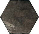 Płytka gresowa w kształcie heksagonu, imitująca beton w kolorze czarnym, naturalna, matowa powierzchnia Fioranese Petite Esagona Nero Naturale 25x22 CF207EX. Płytki inspirowane francuską podłogą cotto.