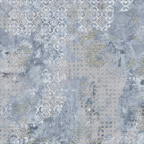 Płytka gresowa pachworkowa, ścienno-podłogowa, w kolorze niebieskim, naturalna powierzchnia Aparici Rug Blue Natural 99,55x99,55