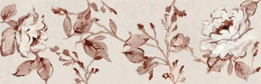 Matowa płytka dekoracyjna, ścienna w beżowym kolorze z kwiatowym motywem, Marazzi Chill Decoro Melody Ivory MAA7 25x76 cm