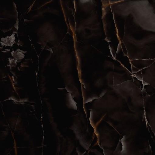 Połyskująca płytka imitująca marmur w czarnym kolorze, Marazzi Grande Marble Look Onice Nero Lux 120x120 cm MERV
