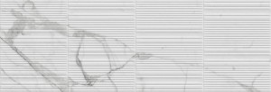 Marazzi Fabula Wall 3D Gentle Statuario 33x100 MN3K biała płytka ścienna imitująca marmur z szarymi żyłkami 
