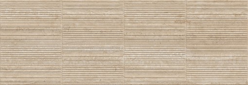 Płytka ceramiczna Marazzi Fabula Wall 3D Gentle Travertino 33x100 cm MP0H w beżowym kolorze z wzorem imitującym marmur