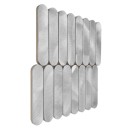 Dunin Allumi Pills Silver 29,4x29,2 srebrna szczotkowana metalowa mozaika ścienna dekoracyjna