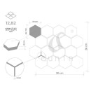 Dunin Allumi Hexagon Patina 73 30x26 wielokolorowa metalowa mozaika ścienna dekoracyjna
