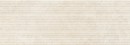 Płytka ścienna Marazzi Limestone Wall Ivory 3D Mikado 40x120 MFCH z jasnym, beżowym tłem i prążkowaną strukturą 3D