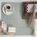 Mozaika dekoracyjna ścienno-podłogowa w kolorze zielonym, matowa powierzchnia Raw Decor Stick Pistachio Matowy 29,6x29,6