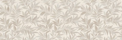 Płytka Marazzi Limestone Wall Decoro Agrifoglio Ivory 40x120 MFCP z jasnym, beżowym tłem i delikatnym wzorem liści