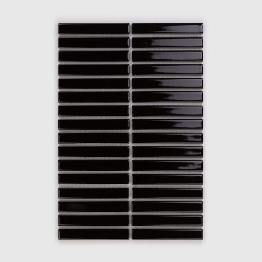 Mozaika dekoracyjna ścienno-podłogowa w kolorze czarnym, połysk Raw Decor Stick Czarny Połysk 29,6x29,6