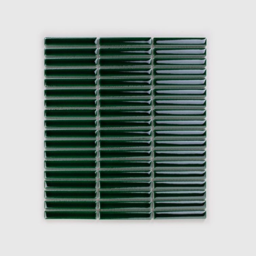 Mozaika dekoracyjna ścienno-podłogowa w kolorze zielonym, połysk Raw Decor Stick Emerald Połysk 28,4x25,4