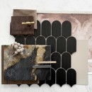 Mozaika dekoracyjna ścienno-podłogowa w kolorze czarnym, matowa, strukturalna powierzchnia 3D Raw Decor Wave Czarny Matowy 28,8x29,75