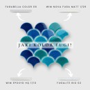Mozaika dekoracyjna ścienna w różnych odcieniach koloru niebieskiego, połysk Raw Decor Flabellum Sea Mix Połysk 27,5x28,5