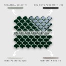 Mozaika dekoracyjna ścienno-podłogowa w kolorze zielonym, połysk Raw Decor Flabellum Małe Emerald Połysk 26,3x30,5