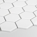Mozaika dekoracyjna ścienno-podłogowa w kolorze białym, połysk Raw Decor Heksagon Duży Biały Połysk 27,1x28,1