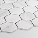 Mozaika dekoracyjna ścienno-podłogowa, marmuropodobna w kolorze białym, matowa powierzchnia Raw Decor Heksagon Duży Marble Matowy 27,1x28,1